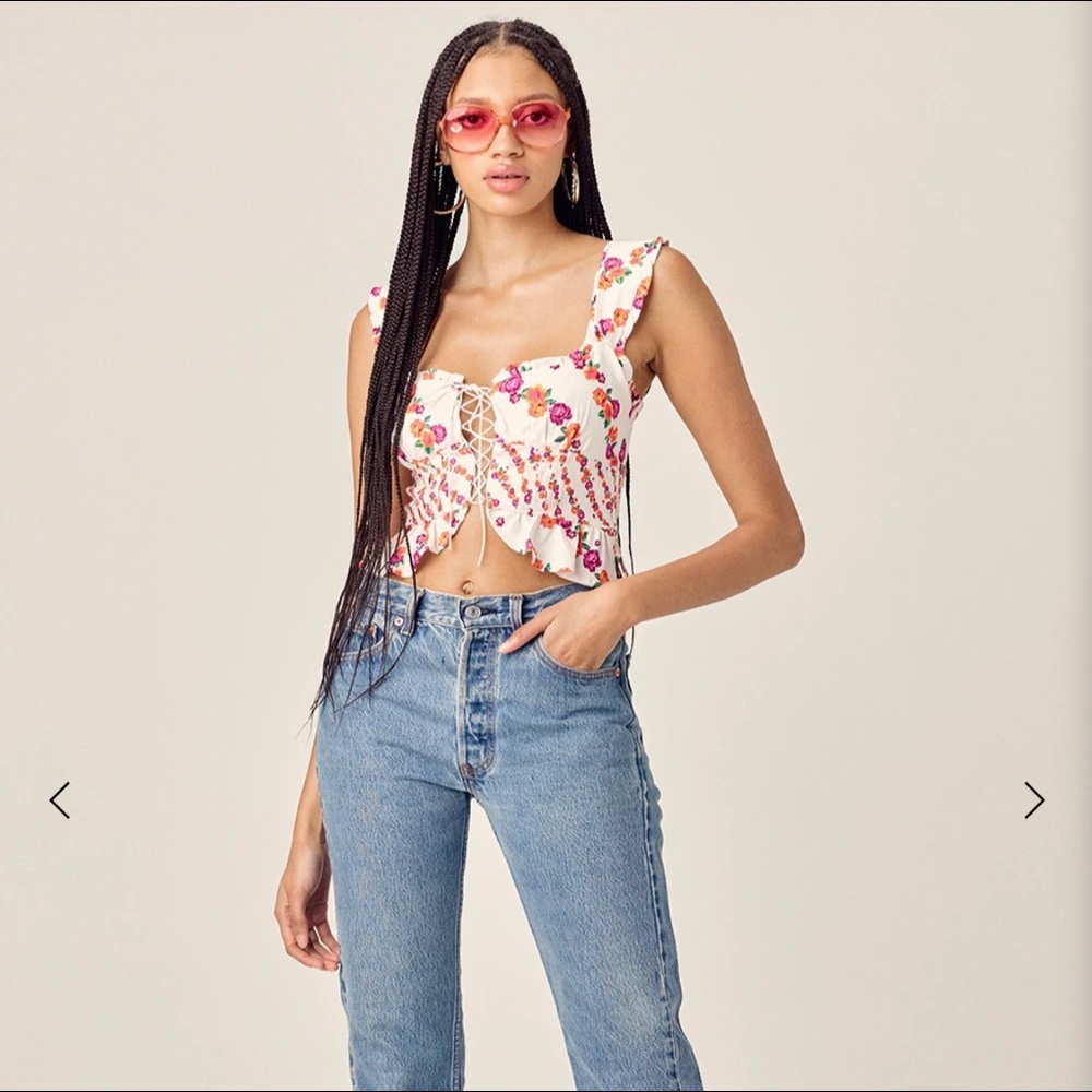For love and lemons Georgia Lace Up Top